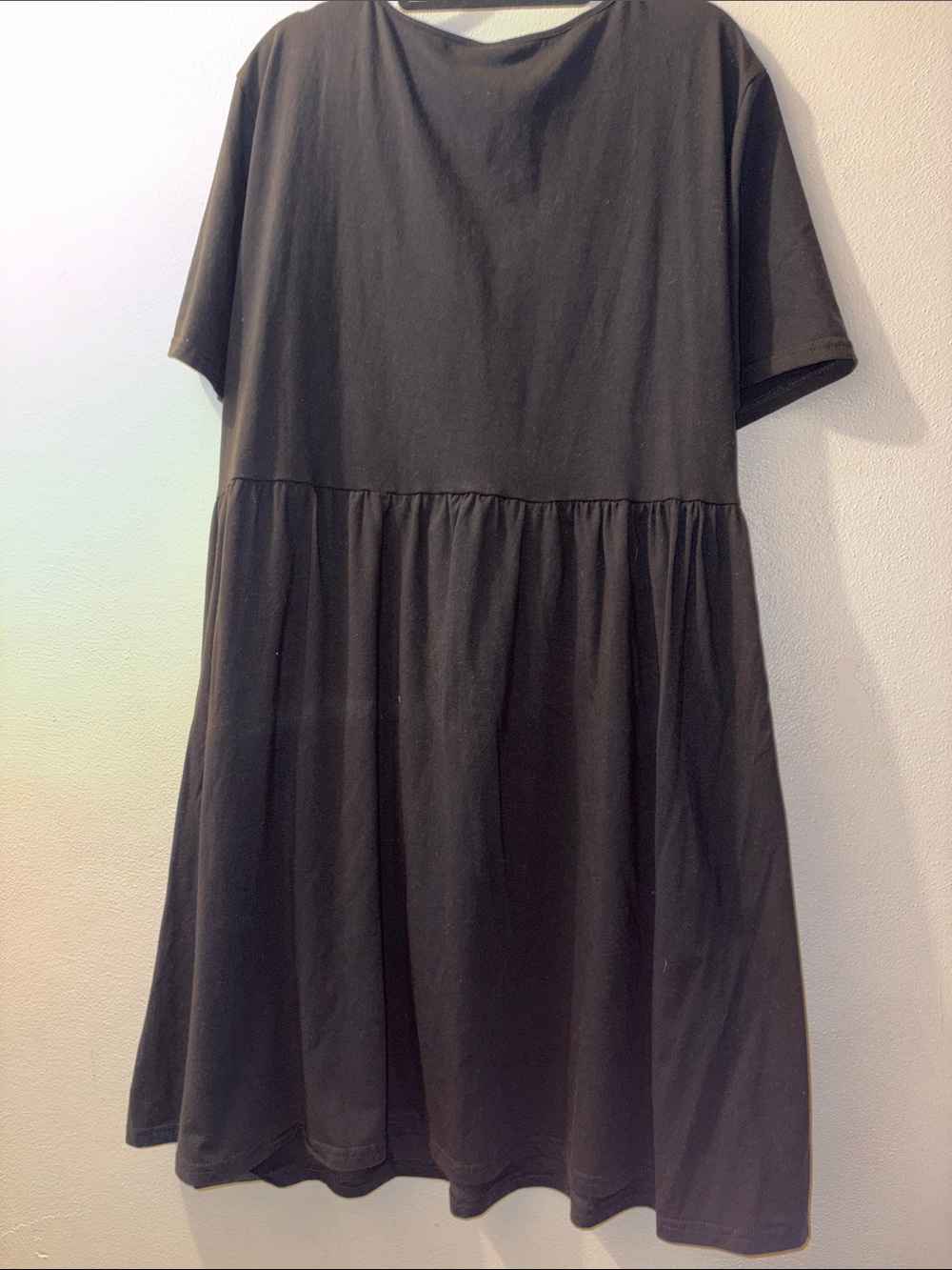 Women’s 4XL Black Short-Sleeve Dress with Colorful Floral Boho printed details - Picture 10 of 10